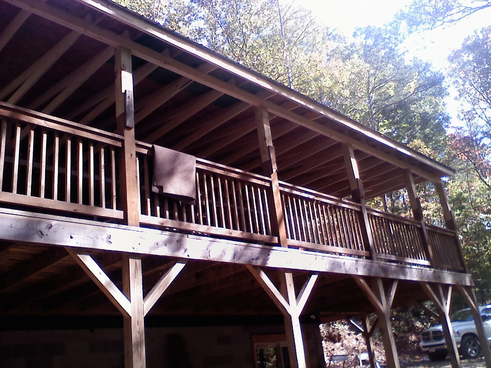 Timber framing under a new elevated porch and deck — Roof Leak Repair in Simonton by Roofing Brothers